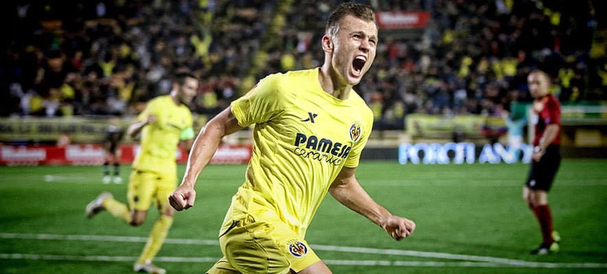 27.11.14 VILLARREAL SALZBURGO ESTADIO EL MADRIGAL CELEBRACION GOL CHERYSHEV
