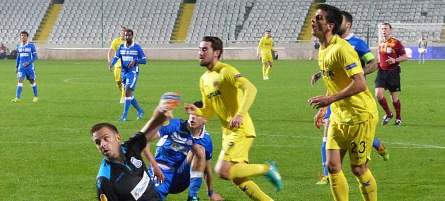 11.12.2014 APOLLON LIMASSOL VILLARREAL TSIRION STADIUM MOI GOMEZ GERARD MORENO