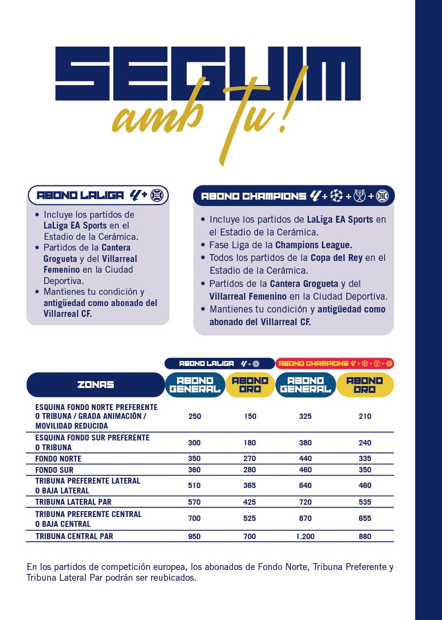Campaña de abonos Villarreal CF — díptico 2