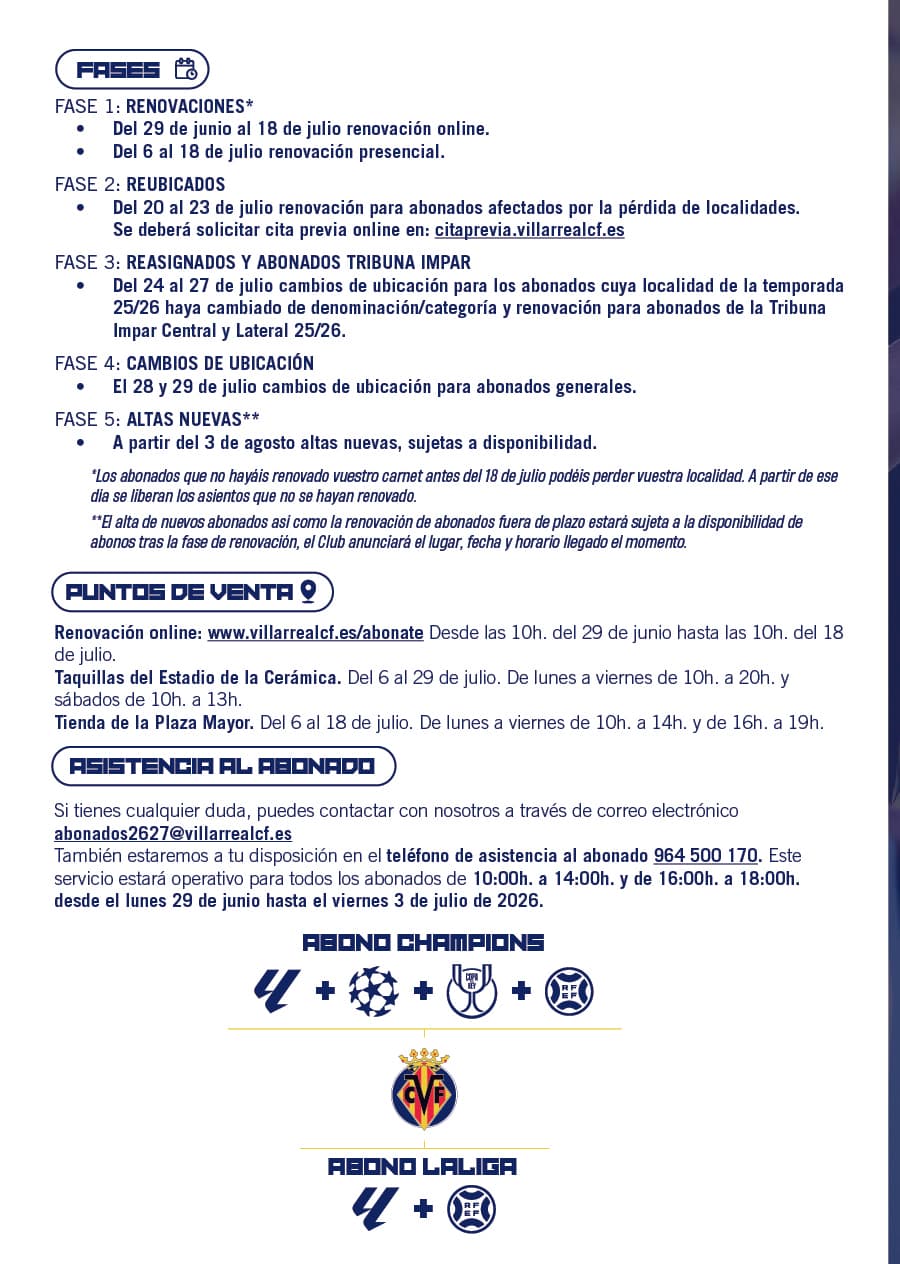 Campaña de abonos Villarreal CF — díptico 4