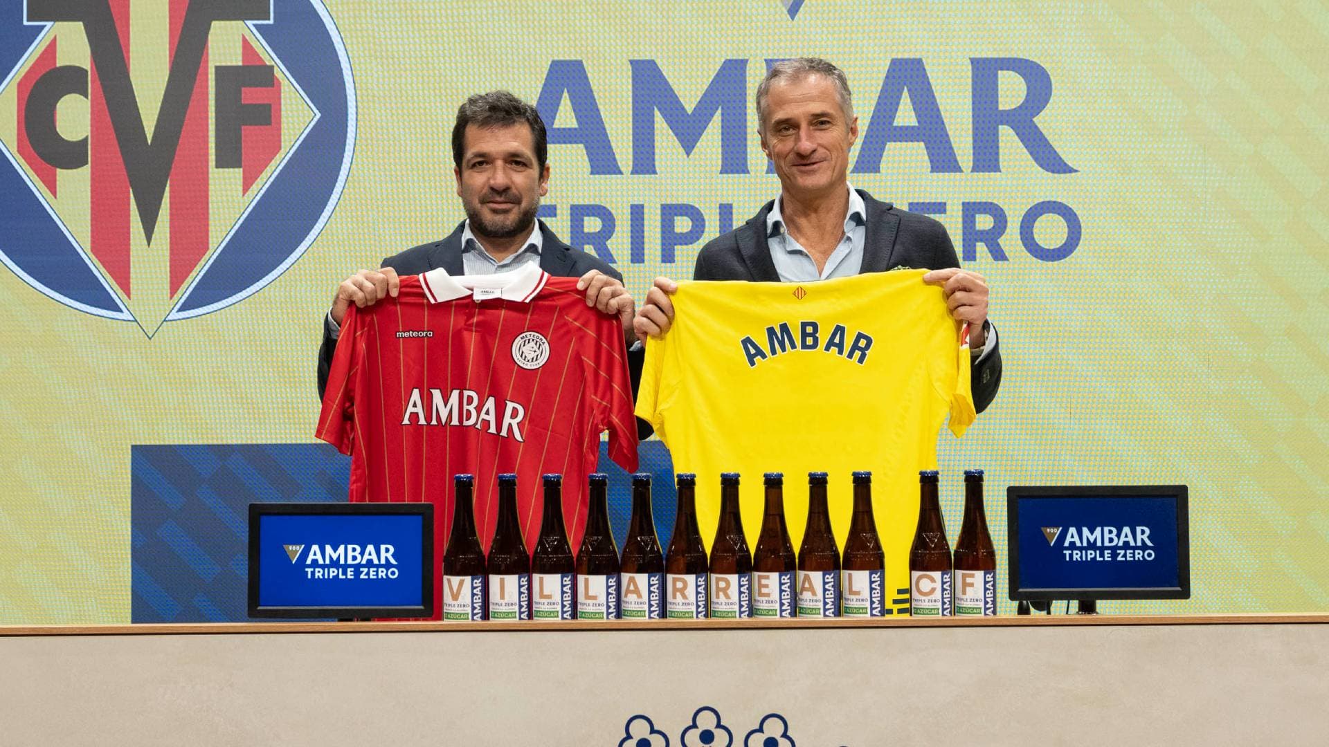 Villarreal CF y Cervezas Ambar brindan por una alianza entre “pequeños pero jugones”