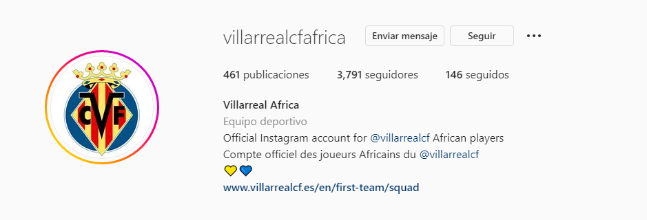 Instagram Villarreal CF África