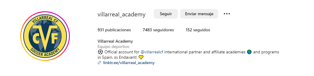 Instagram Villarreal Academy